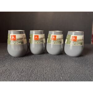 New Gray Ozark Trail 14 OZ. Vacuum-Insulated Stainless Steel Wine Glass